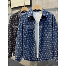 工装男高级感潮牌痞帅宽松褂子美式满印提花牛仔衣外套LS1110P56，男装工装外套，星座1013-5