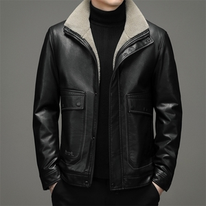 冬季中青年男立领皮羽绒服爸爸装加厚棉衣保暖外套DFLDY8009-P295图片