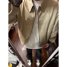 【双面穿】复古格纹外套男春秋新款潮牌宽松休闲哈灵顿夹克男女，男装夹克，星座601-1