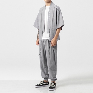 夏 大码风刺绣汉服套装棉麻道袍古风学生两件套装潮 TZ05/P85图片