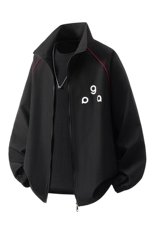 立体白底反光条镶边字母印花设计大码M-5XL夹克男JK78057P75控108，男装夹克，星座227-7