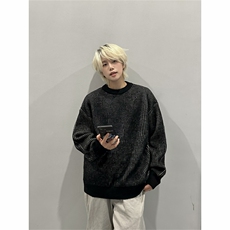 秋季新款港风日系复古条纹慵懒风套头圆领毛衣针织衫MY1493-P48，男装针织衫/毛衣，星座313A(原308A-2)