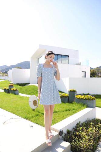 夏装新款提花修身连衣裙，女装连衣裙，忆思妤