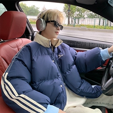 美式拼接棉服男冬季新款宽松立领面包服小个子棉衣外套8857/P105，男装棉衣，星座506