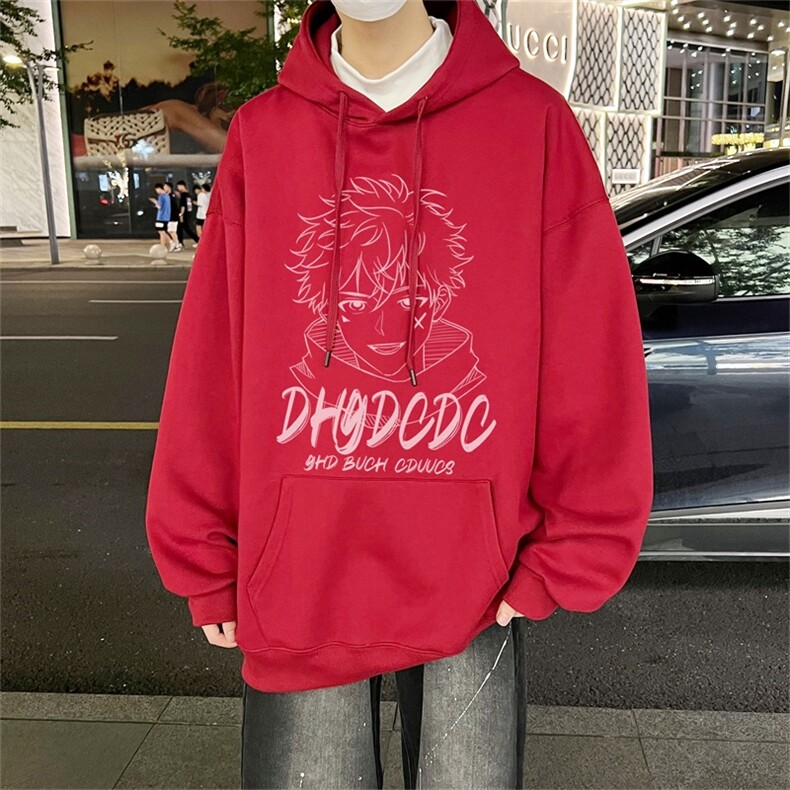 电商DSA028-MT21V208100聚酯P35新款潮流印花连帽卫衣男限49,男装卫衣,电商A028