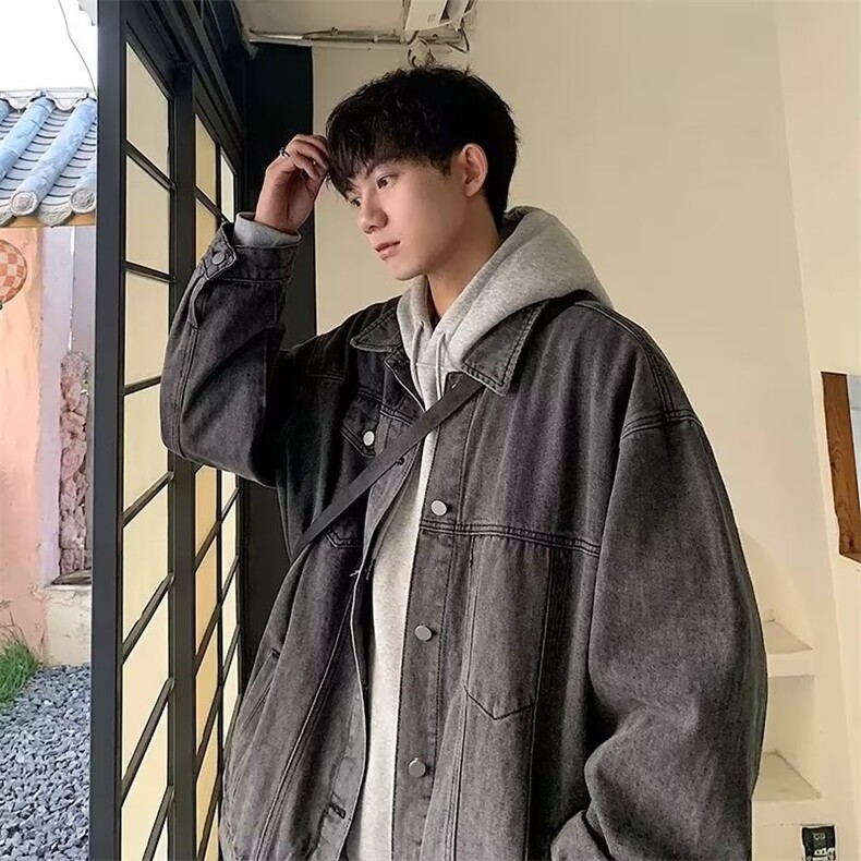 美式牛仔外套男春季潮牌宽松休闲工装夹克高街百搭情侣款，男装工装外套，星座1210-1