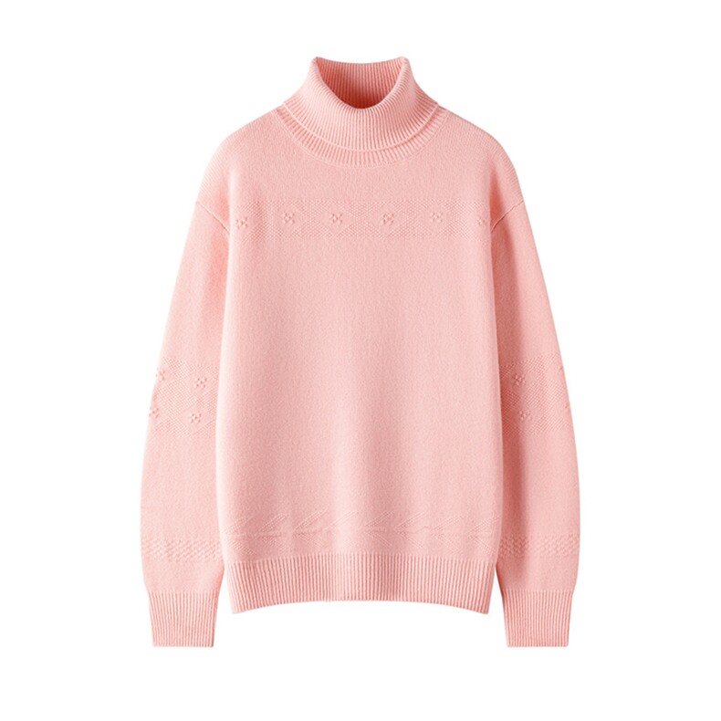 2025春秋新款羊绒衫女100纯山羊绒减龄纯色高翻领针织衫保暖上衣，女装羊绒衫，绒知纯羊绒