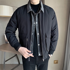 2025冬季店主风高级感假两件工装休闲宽松棉服外套男M957-P145，男装棉衣，电商A413