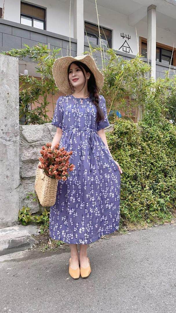 纯苎连衣裙小衫裤子裙子衬衣 时尚风 风淑女风休闲风，女装连衣裙，川哲