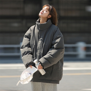 现货美式高街休闲夹克冬季立领纯色三防户外工装加厚棉服外套图片