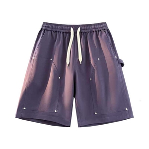 夏季铆钉抽绳短裤男夏季设计宽松休闲潮流百搭短裤DK339 P-25图片