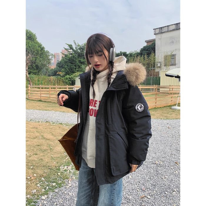 【升级款】派克服工装羽绒棉服oversize面包服外套Y902-P110网图图片