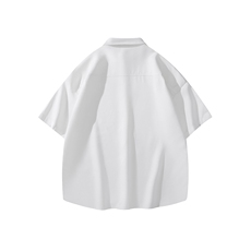 港风大码美式vibe潮牌痞帅翻领短袖衬衫男XZ213-CS8808-P35控48，男装T恤，星座213
