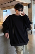 WY10152-特P45控78小众撞色拼接破缝假两件大码男大码情侣卫衣，男装卫衣，电商A059