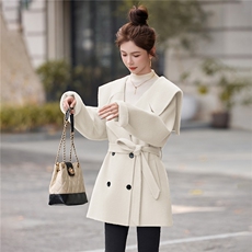 双面羊毛大衣女高级感时尚减龄今年流行毛呢外套2025年冬季，女装双面呢大衣，琦鑫阁（原依鑫阁）