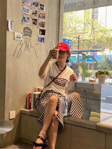 格子半裙?拼格T 高级感十足图片