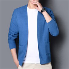 男士2023年春秋季新款长袖针织开衫青年商务休闲外套上衣男装，男装针织衫/毛衣，电商B212（原钱塘6029）