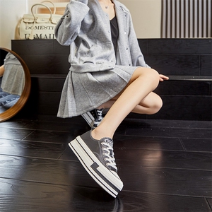 头层牛皮小白鞋女2024春夏季新款增高休闲鞋女厚底板鞋百搭女鞋潮图片
