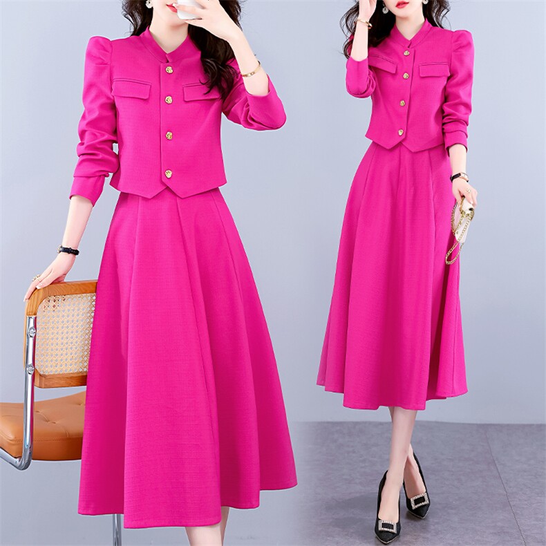 职业套装女高级感2024春秋新款时尚气质女神范短外套半身裙两件套，女装套装/套裙，时尚俏佳人