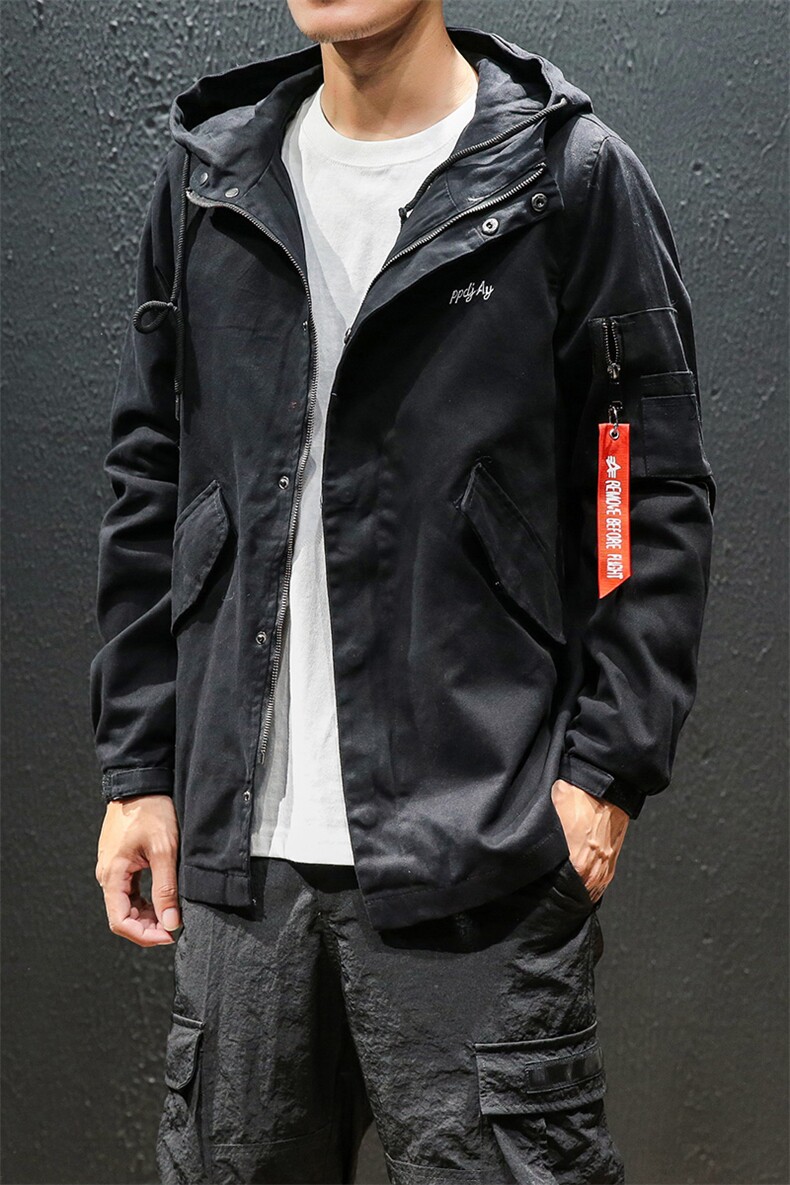 2021春秋季新日系马切达连帽抽绳宽松刺绣大码夹克外套男J8607-P75,男装夹克,电商A001