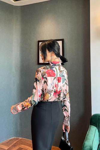 春款飘带定位花衬衣，女装，哥卓