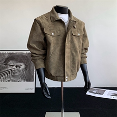 2025秋季新款现货绒感雾花皮衣男立领夹克外套DSA157B-J2559-P96，男装夹克，电商A157B