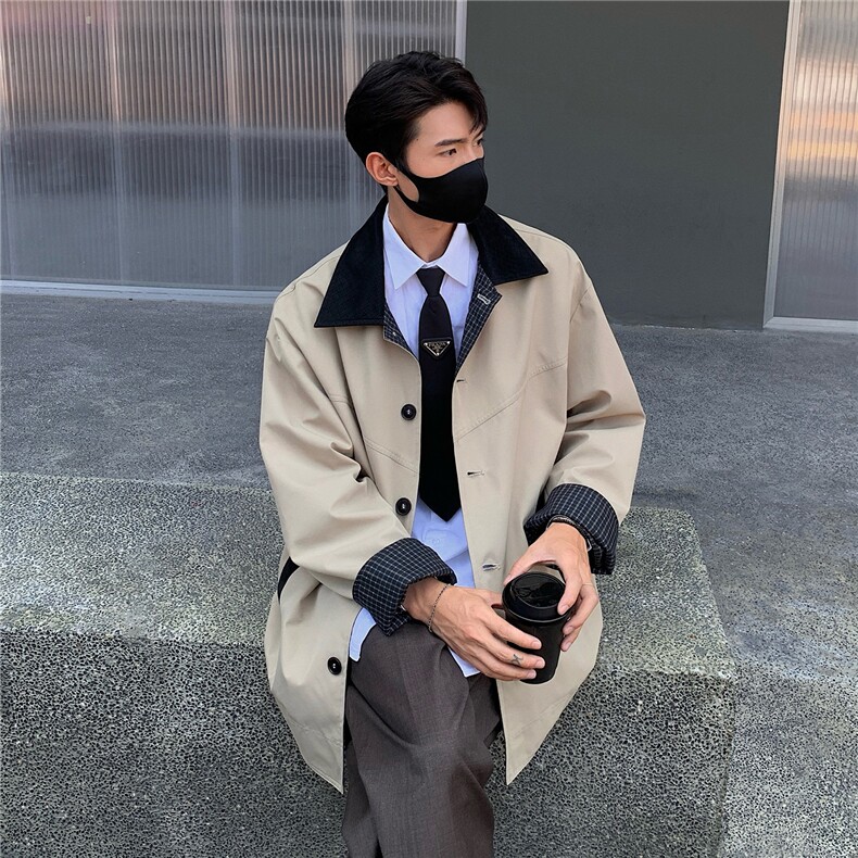 秋冬新款短款风衣精致韩风拼接大衣外套GS60020,男装风衣,星座1206（原A206）