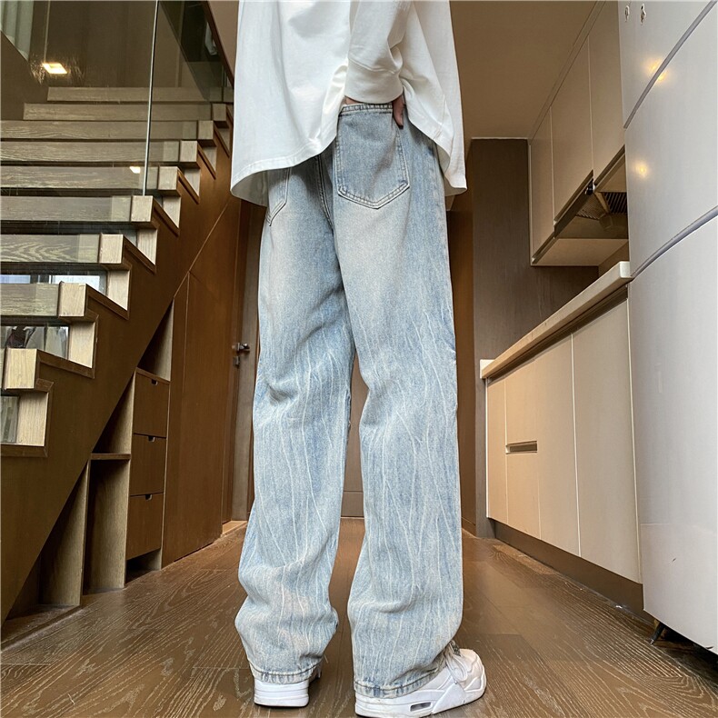 2025夏季新款美式高街复古水洗宽松牛仔裤B315-K24188-p60控78,男装牛仔裤,电商B315