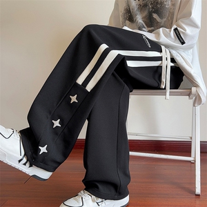 供抖音高品质 数据爆休闲裤男裤子阔腿裤416B-1-KL703-P50限68图片