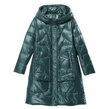 时尚新款连帽中长款修身棉服显瘦保暖女士外套，女装棉衣/棉服，玛其路