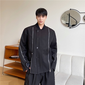 网红高级感重工艺拉链外套男个性潮牌秋装炸街A345-237-P145