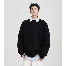YC0773-P58网图冬季加厚圆领长袖水貂绒毛衣男韩版打底针织衫保暖，男装T恤，电商C233