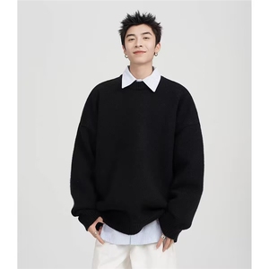 YC0773-P58网图冬季加厚圆领长袖水貂绒毛衣男韩版打底针织衫保暖图片