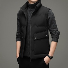 2023冬季新款羽绒服马甲男士保暖外套中年男装加厚立领宽松爸爸装，男装背心/马甲，电商B212（原钱塘6029）