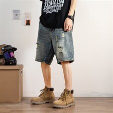 高街牛仔短裤男夏季五分裤N837P35，男装牛仔裤，星座1116-2