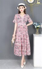 夏季碎花连衣裙，女装连衣裙，依启蒙(1F)