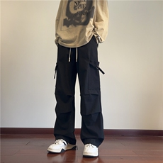 秋季新款美式潮流褶皱设计感宽松工装裤B315-K24237-特p40控78，男装工装外套，电商B315