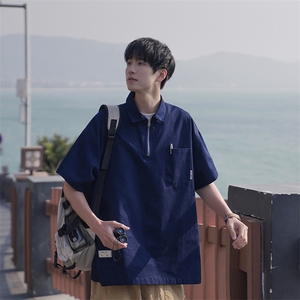 POLO衬衫短袖新款日常简约休闲复古短袖B225-A6430-P64-X79图片