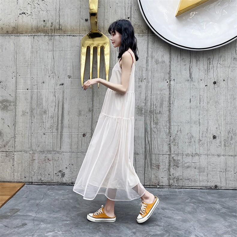 现货已出不断货2021夏装新款吊带裙166-QZ06肉色,女装连衣裙,茜茜公主