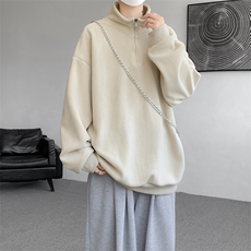 M-8XL秋冬半拉链卫衣摇粒绒大码学生复古外套立领上衣WY5105/P58，男装卫衣，电商B238