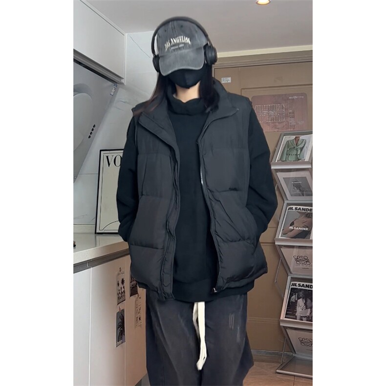 冬季羽绒马甲光板纯色休闲加厚保暖男女同款B7604-P100【特价】,男装棉衣,电商A007