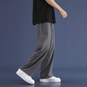 裤子男士夏季韩版潮流直筒冰丝九分运动裤2028-特批22,男装休闲裤,星座718-1
