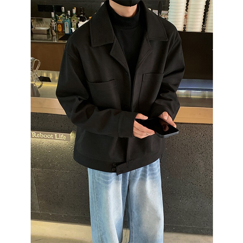 秋冬西装领毛呢大衣外套男韩版帅气休闲呢子夹克B289-F2479-P105,男装夹克,电商B289-1