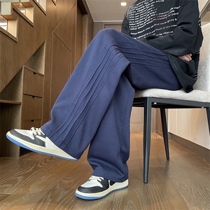 秋季男士休闲裤直筒卫裤宽松长裤运动裤褶皱大码A266-KZ456-P45图片