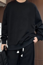 S5013/特P30春装新款个性套头提花卫衣男潮流宽松百搭长袖T恤外套，男装T恤，电商A141
