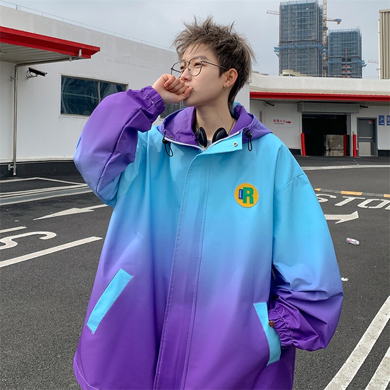 XZ-230-1JK06新款原创潮男扎染渐变休闲连帽夹克外套P78控98现货,男装夹克,星座230-1