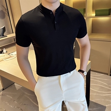 2024高端Polo立领复古硬汉短袖体恤半袖上衣PL53/P45特控68，男装T恤，电商A243