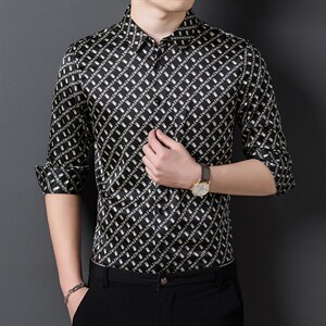 BB1811钱塘2020-2新款休闲男士衬衫宽松长袖衬衣P300图片