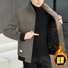 加棉加厚秋冬夹克男休闲百搭立领短款毛呢N7925-P140，男装夹克，星座310B-3