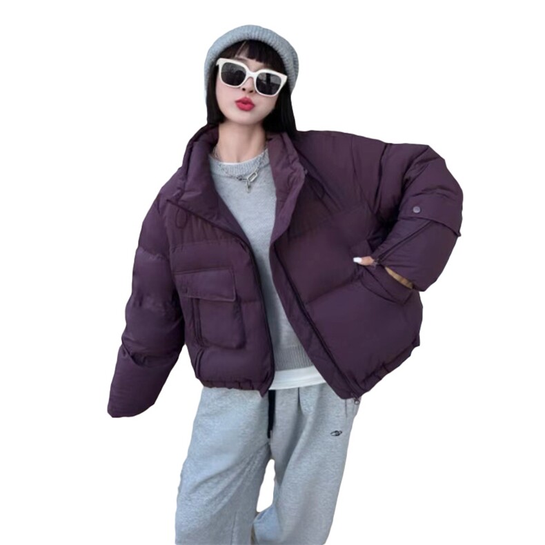 2024冬装新款时尚短款羽绒服（白鸭绒）充绒量90%,女装羽绒服,曼琳思菲